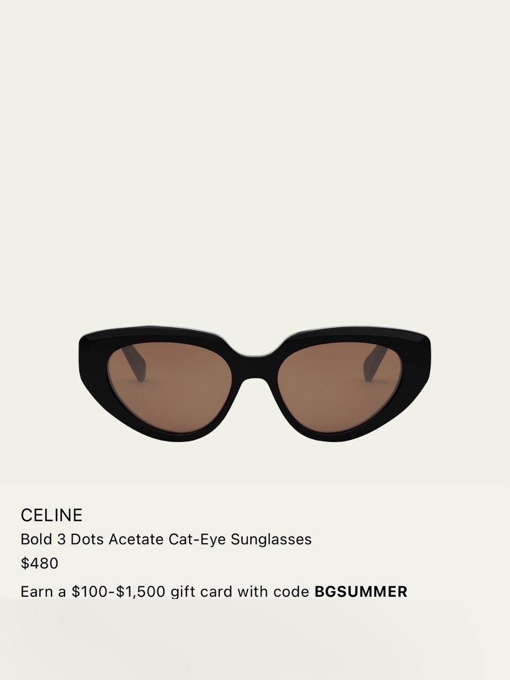 CELINE Bold 3 Dots 54MM Cat-Eye Sunglasses